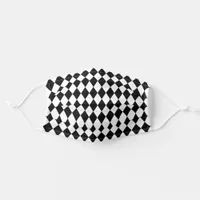 Harlequin Black And White Diamond Pattern Adult Cloth Face Mask