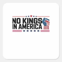 No Kings In America USA Patriotic Style Square Sticker