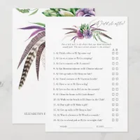 Mystical Succulents Bridal Shower Game Invitation