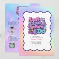 Last Disco Before the I Do Y2K Disco Bachelorette Invitation
