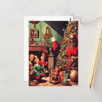 Christmas Horror Scene Postcard