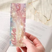 Sparkling Pink Blue Dreamscape Personalized Bookmarks