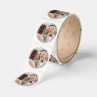Modern Bride Groom Simple Photo Wedding Classic Round Sticker
