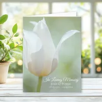 White Tulip Spring Funeral Memorial Sympathy Thank You Card