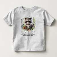 Raccoon Woodland Kids Christian Prayer |  Toddler T-shirt