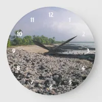 Punaluʻu Black Sand Beach Hawaii Big Island Large Clock