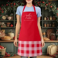 Thanksgiving Gather Fall Red & White Plaid Apron