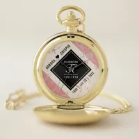Elegant 37th Alabaster Wedding Anniversary Pocket Watch
