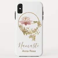 *~* Namaste Lotus Gold Glitter Zen White Girly iPhone XS Max Case