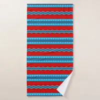 Southwest River Canyon Geometric Red Turquoise Bath Towel Set