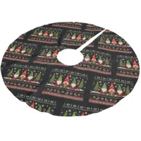 Funny Colorful Pixelated Gnome for the Holidays Brushed Polyester Tree Skirt