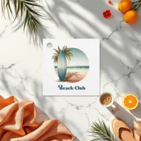 Retro Beach Club Coastal Surf Birthday Favor Tags