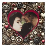 Personalized Steampunk Hearts, Flowers and Gears Acrylic Print