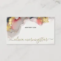 Stunning Pink Blush Ultra Liquid Alcohol Ink Business Card