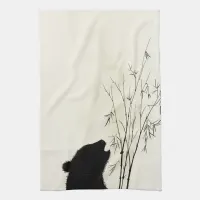 Panda Silhouette Kitchen Towel