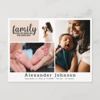 Birth Announcement Photo Collage Postcard