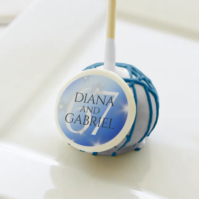 Elegant 67th Star Sapphire Wedding Anniversary Cake Pops