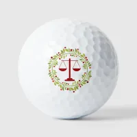 Justice Scale Holly Wreath Christmas Holidays  Golf Balls