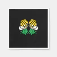 Halloween Upside Down Pineapple Swinger Skeleton Napkins