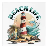 Beach Life | Tropical Lighthouse Art