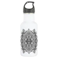 Dragonflies Mandala Black Tribal  Stainless Steel Water Bottle
