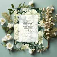 Sage and Ivory Floral Wedding Invitation