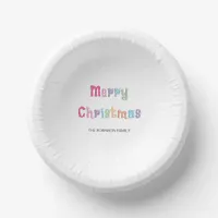 Fun Multicolor Merry Christmas Paper Bowls