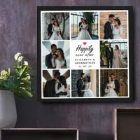 Happily Ever After Modern Wedding Photo Collage Poster