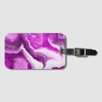 Personalized Purple and White Marble Swirls    Luggage Tag