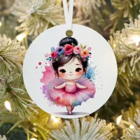 Pretty Little Ballerina Personalized Christmas Metal Ornament