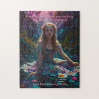 Fantasy Girl at a pond quiet time Jigsaw Puzzle