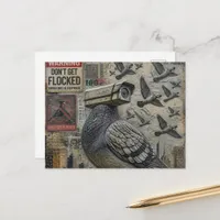The Spy Pigeons With Warning Signs Postcard