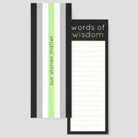 Agender Pride Flag Green Black Stripes LGBT Bookmarks