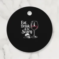Eat Drink And Be Scary Funny Quote Modern Look Favor Tags