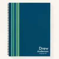 Color Stripe Boy’s Custom Name Kids School Journal
