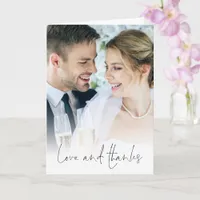 2 Photos Love Thanks Wedding Folded Thank You Card