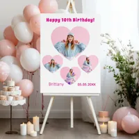 Birthday photo heart collage girl welcome foam board