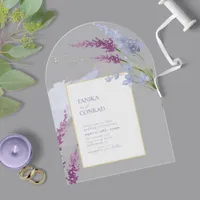 Wildflower Wedding Watercolor Peri Arch ID954 Acrylic Invitations