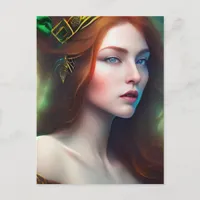 Red Haired Woman Postcard