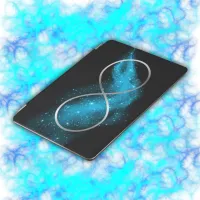 Minimalist Silver Infinity Sign and Teal Glow | iPad Air Cover