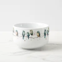 Whimsical Birds on Branches Timeless Elegance Soup Mug