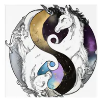 Yin Yang Unicorns Acrylic Print
