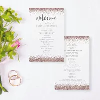 PAPER | Rose Gold Glitter White Wedding Program