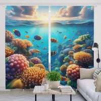 Morning Sun Rises over a Tropical Ocean Seascape Blackout Curtains