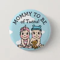 Mom to be of Twins, Baby Shower Button