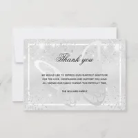 Sympathy silver butterfly photo thank you note card