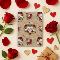 Vintage Romantic Heart Valentine Holiday Card