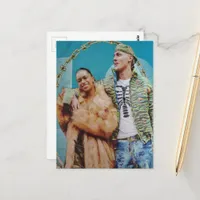 Couple in the gold and blue frame Collage Postcard