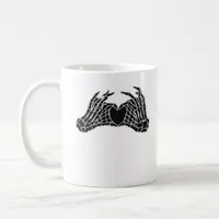 Skeleton Heart Hands Clean Graphic Mood Coffee Mug