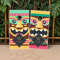 Tiki Mask Beach House Cornhole Set